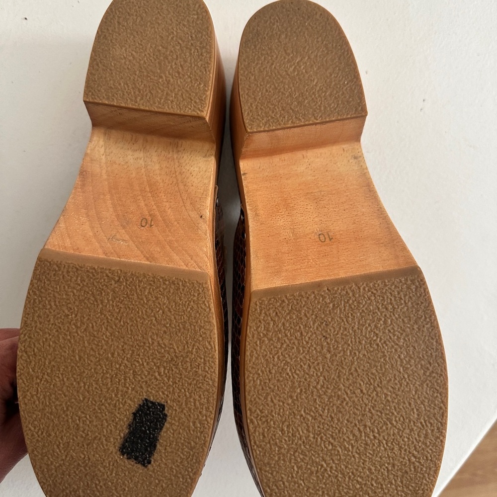Snake-Print Leather Clogs by Charlotte Stone - Picture 8 of 9